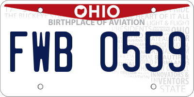 OH license plate FWB0559