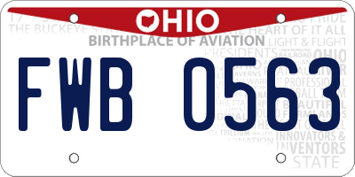 OH license plate FWB0563