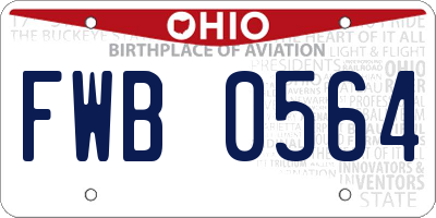 OH license plate FWB0564