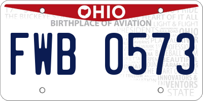 OH license plate FWB0573