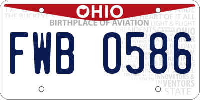 OH license plate FWB0586