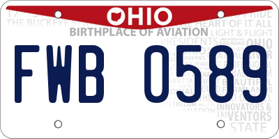 OH license plate FWB0589