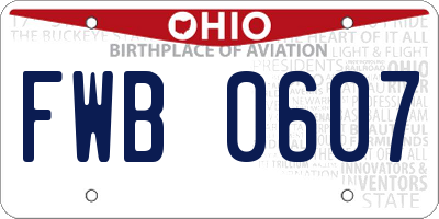 OH license plate FWB0607