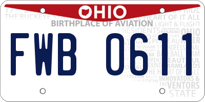 OH license plate FWB0611