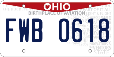 OH license plate FWB0618