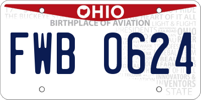 OH license plate FWB0624