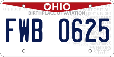 OH license plate FWB0625