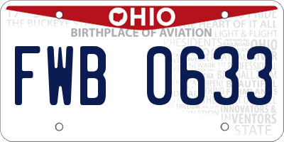 OH license plate FWB0633