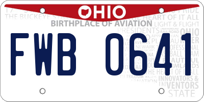 OH license plate FWB0641