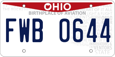 OH license plate FWB0644