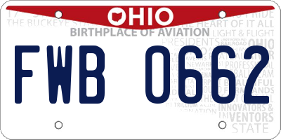 OH license plate FWB0662