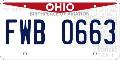 OH license plate FWB0663