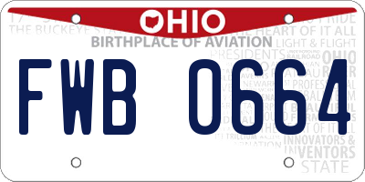 OH license plate FWB0664