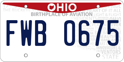 OH license plate FWB0675