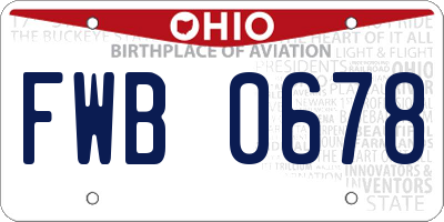 OH license plate FWB0678