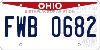 OH license plate FWB0682