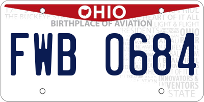 OH license plate FWB0684