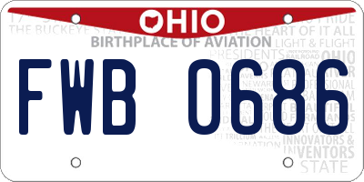 OH license plate FWB0686