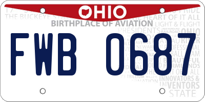 OH license plate FWB0687