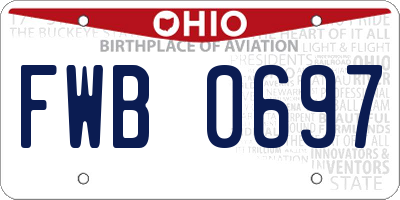 OH license plate FWB0697