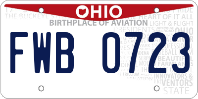 OH license plate FWB0723