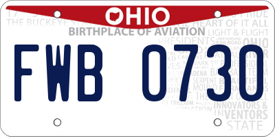 OH license plate FWB0730