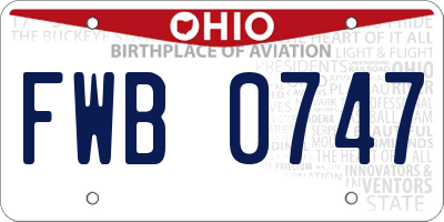 OH license plate FWB0747