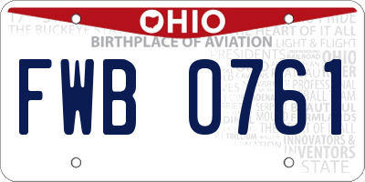 OH license plate FWB0761