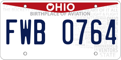 OH license plate FWB0764