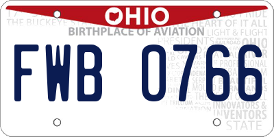 OH license plate FWB0766