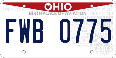 OH license plate FWB0775