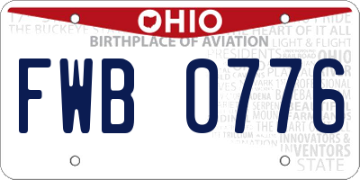 OH license plate FWB0776