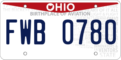 OH license plate FWB0780