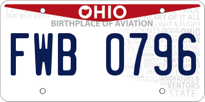 OH license plate FWB0796