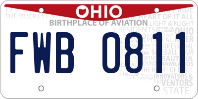 OH license plate FWB0811