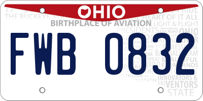 OH license plate FWB0832