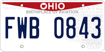 OH license plate FWB0843