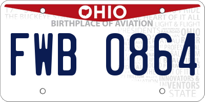 OH license plate FWB0864