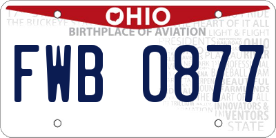 OH license plate FWB0877