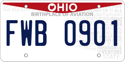 OH license plate FWB0901