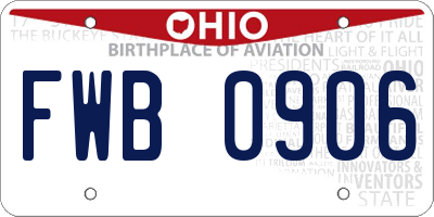 OH license plate FWB0906