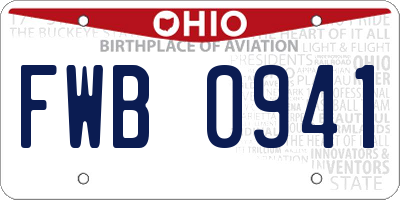 OH license plate FWB0941