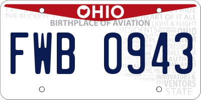 OH license plate FWB0943