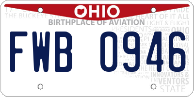 OH license plate FWB0946