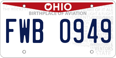 OH license plate FWB0949