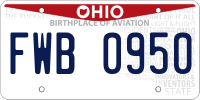 OH license plate FWB0950