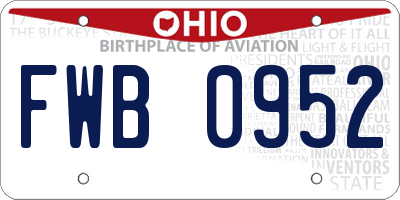 OH license plate FWB0952