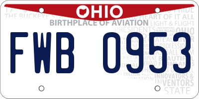 OH license plate FWB0953