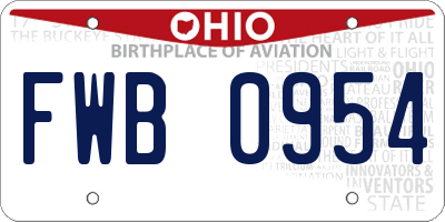 OH license plate FWB0954