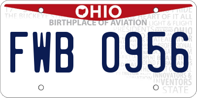 OH license plate FWB0956